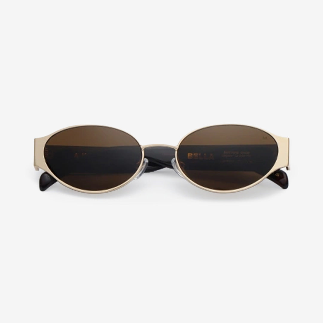 BELLA Gold Demi Tortoise unisex-solglasögon med guldfärgad demi tortoise-ram