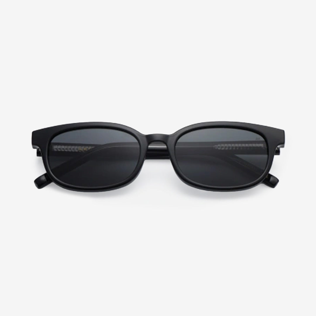 CHARLIE Black unisex-solglasögon med svart ram