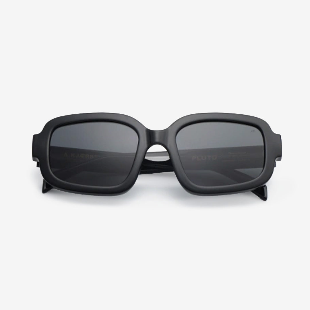 PLUTO Black unisex-solglasögon med svart ram