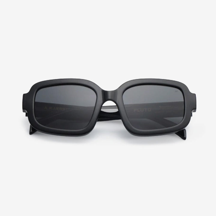 PLUTO Black unisex-solglasögon med svart ram