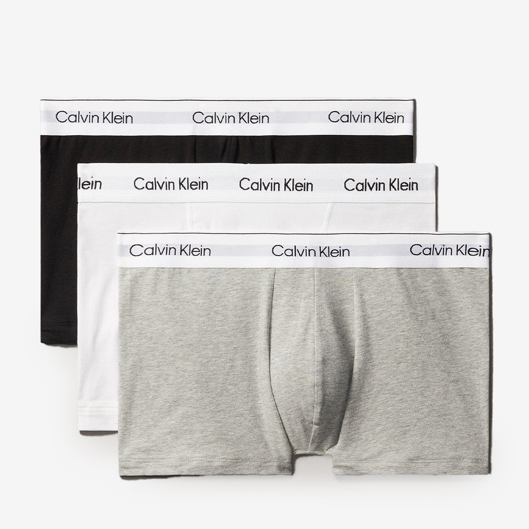 3-pack Calvin Klein-kalsonger i svart, grå och vitt med stretch och bekväm passform, LV00NB4286
