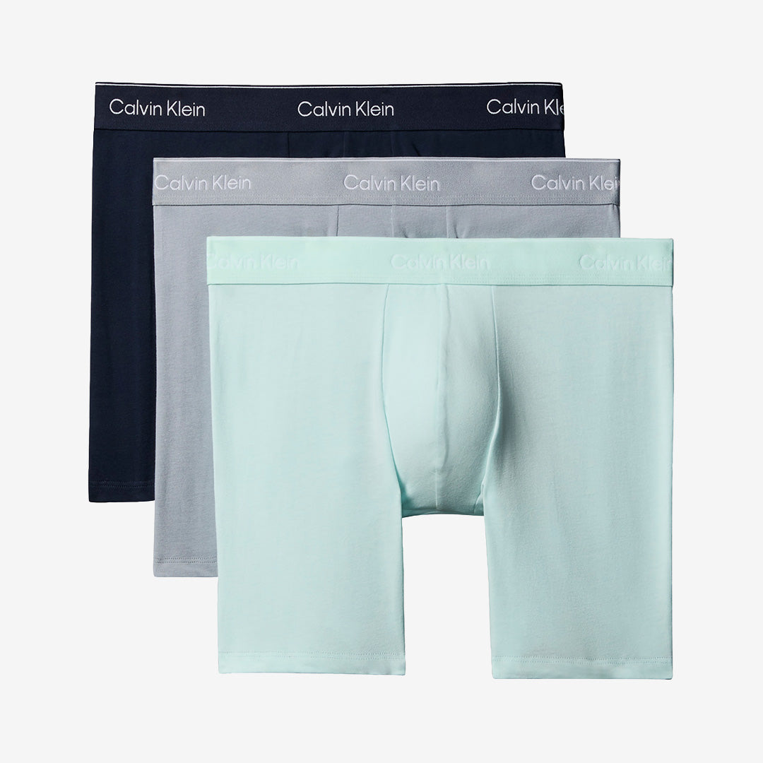 Calvin Klein boxerkalsonger 3-pack i blå och grå bomull med logoresår