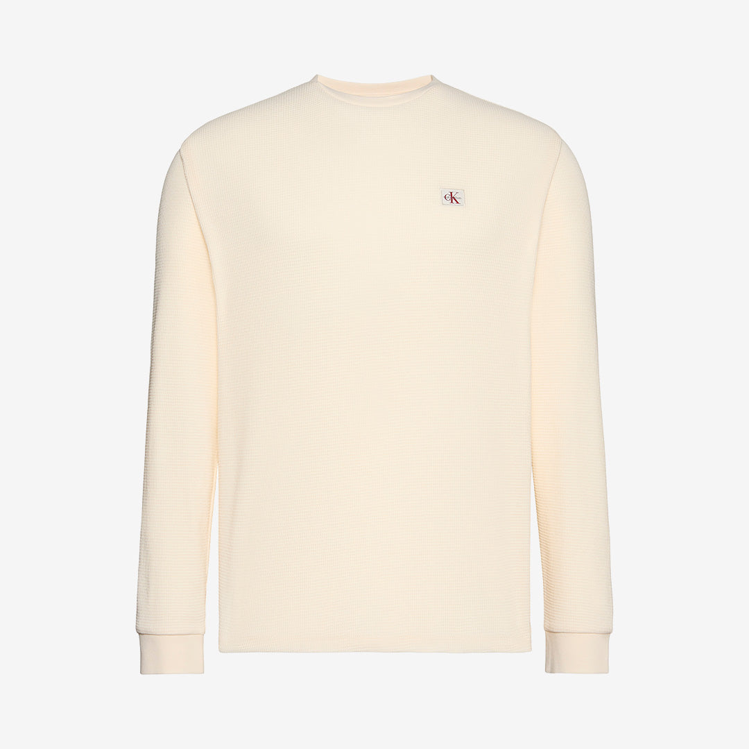 Calico långärmad t-shirt LS Waffle Badge Crew i 60% bomull och 40% polyester