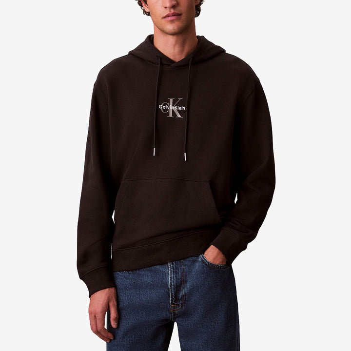Calvin Klein LS EU Terry Micro svart stickad tröja i bomull