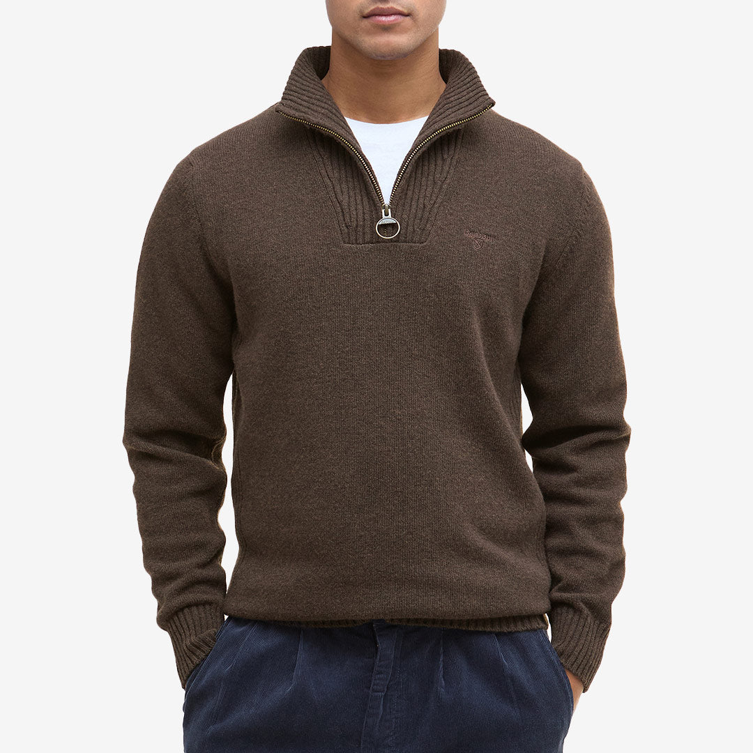 Barbour Essential Lambswool Half Zip Knitted Jumper