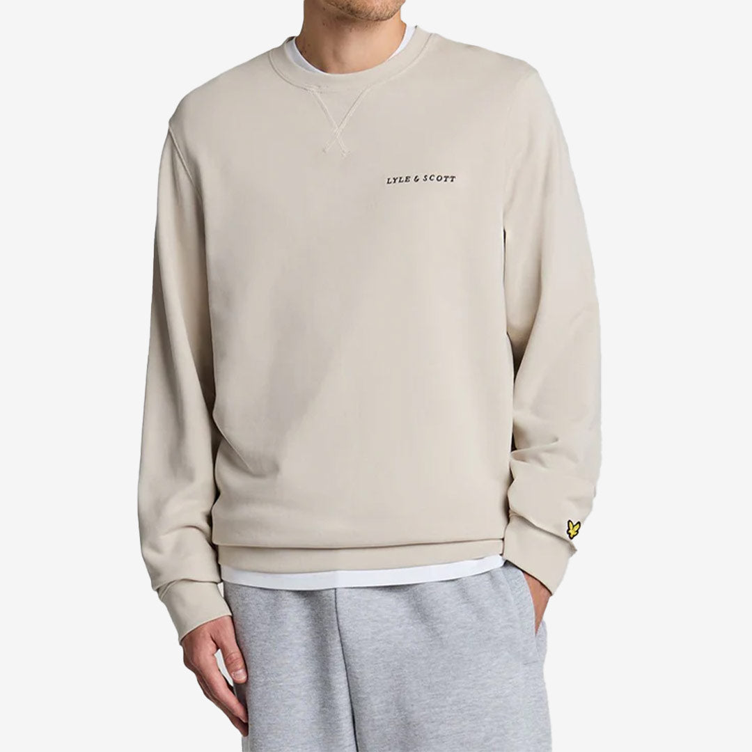 Loopback Embroidered Crew Neck Sweatshirt