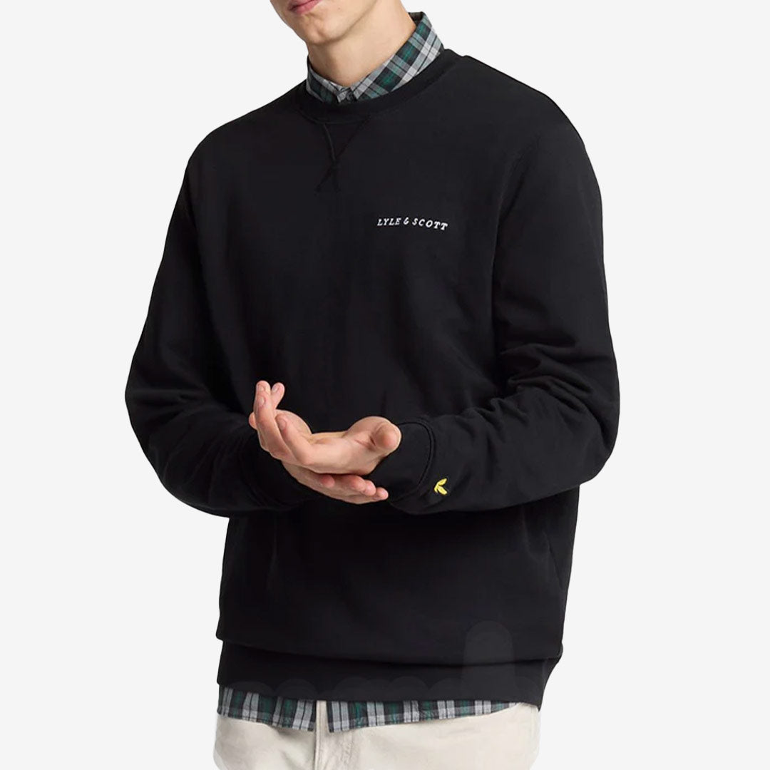 Loopback Embroidered Crew Neck Sweatshirt
