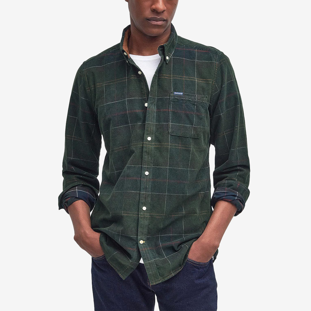 Barbour Blair Tailored Tartan Cord Shirt långärmad skjorta i Classic Tartan med storskaligt tartanmönster och mjuk micro cord.