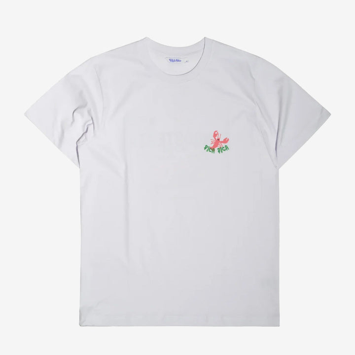 Pica Pica Langosteria t shirt vit med stort baktryck färgstark grafik