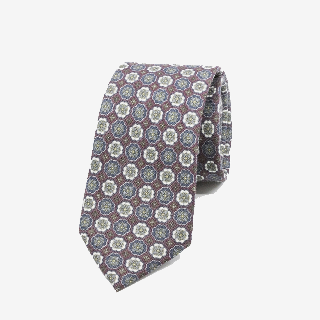 Mölle wool tie w retro pattern