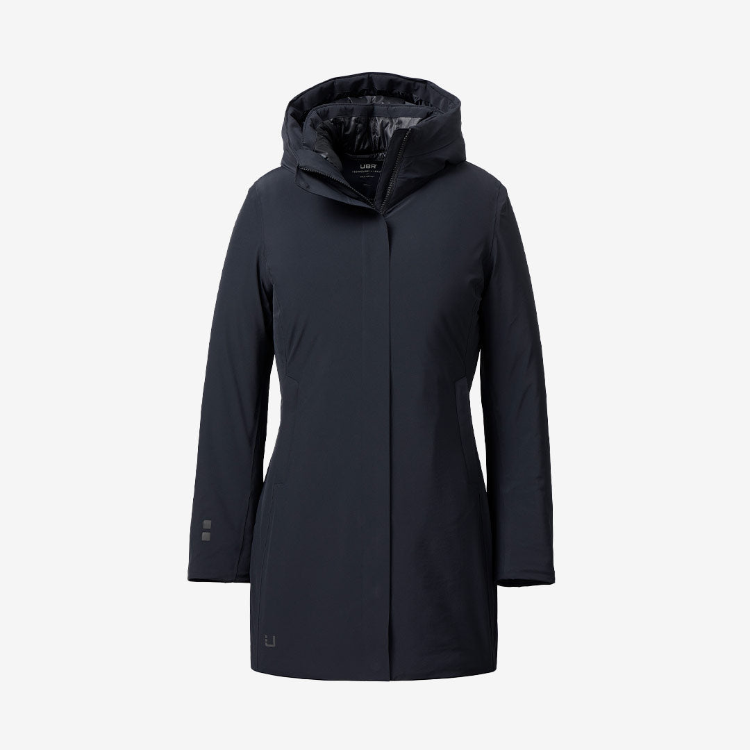 UBR Spectra™ Parka – teknisk vinterparka i svart med huva och smal silhuett

