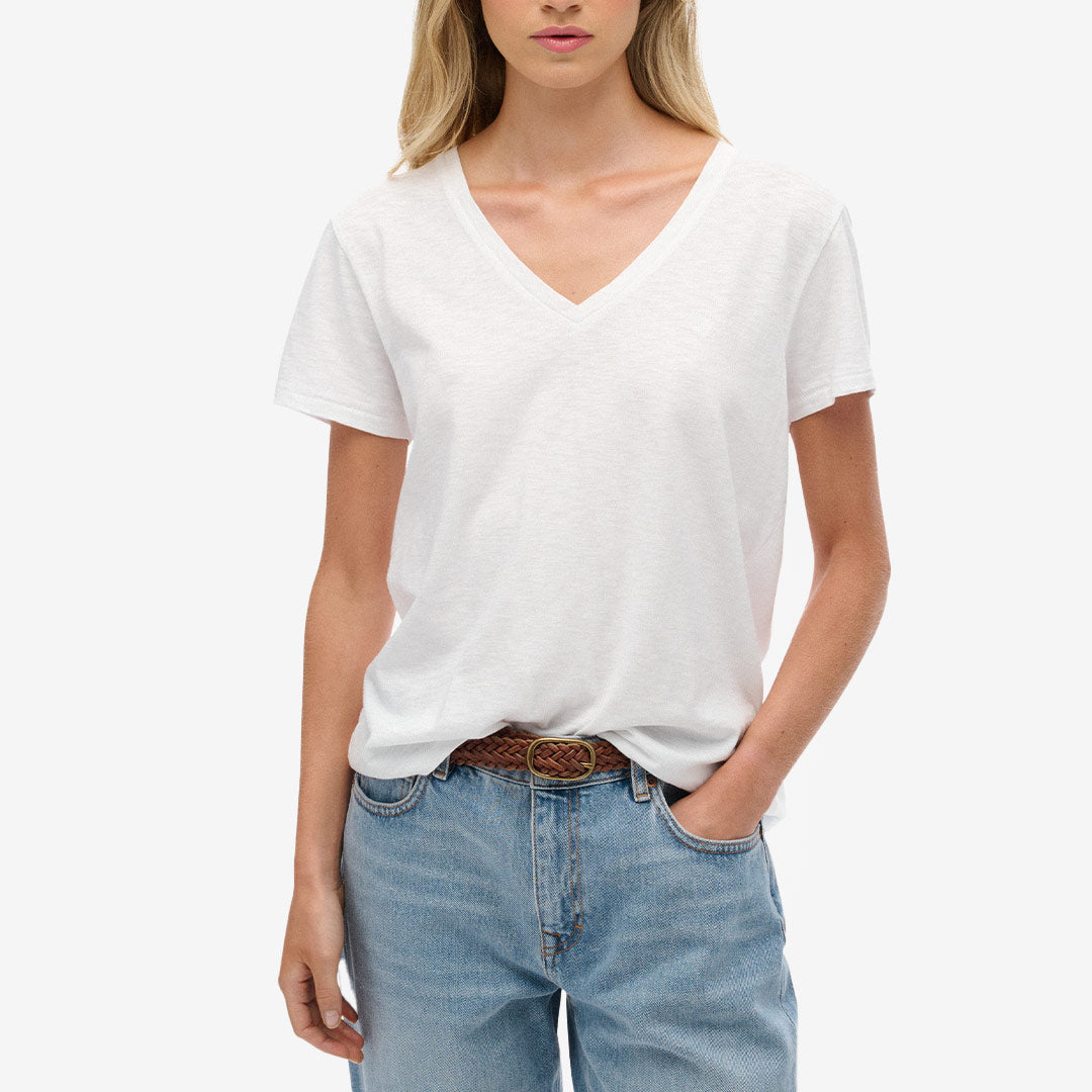 STUDIOS SLUB EMB VEE TEE
