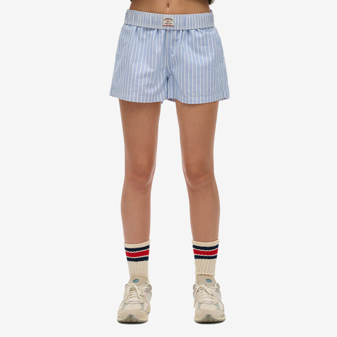 COTTON STRIPE ELASTIC SHORT