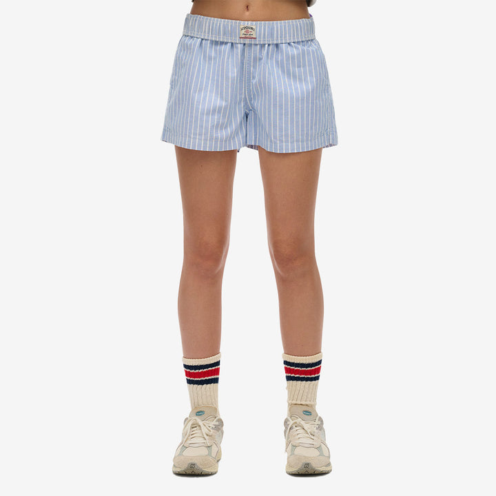 COTTON STRIPE ELASTIC SHORT