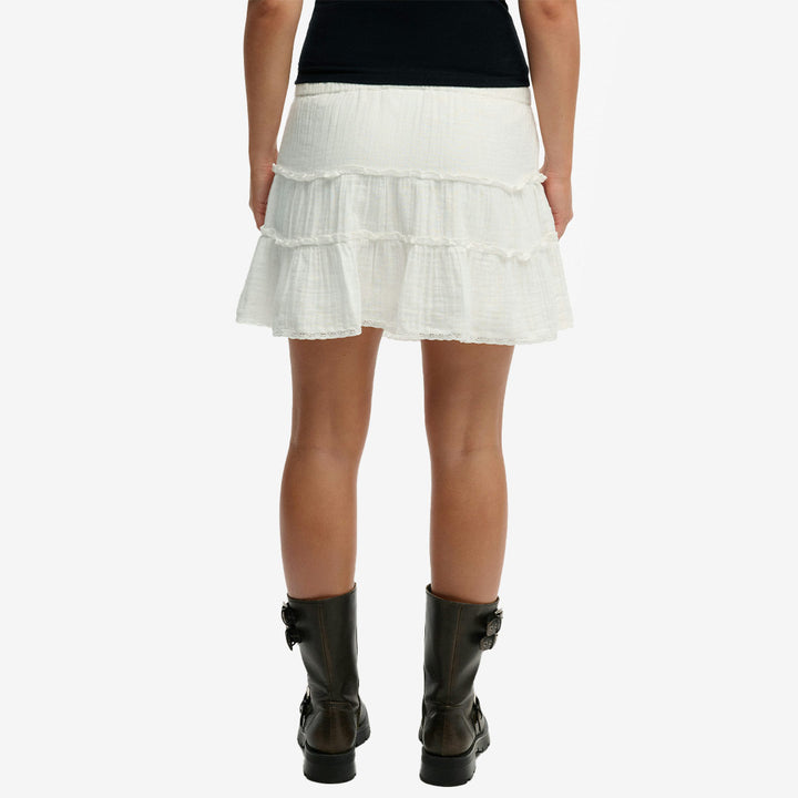 CHEESECLOTH TIERED MINI SKIRT