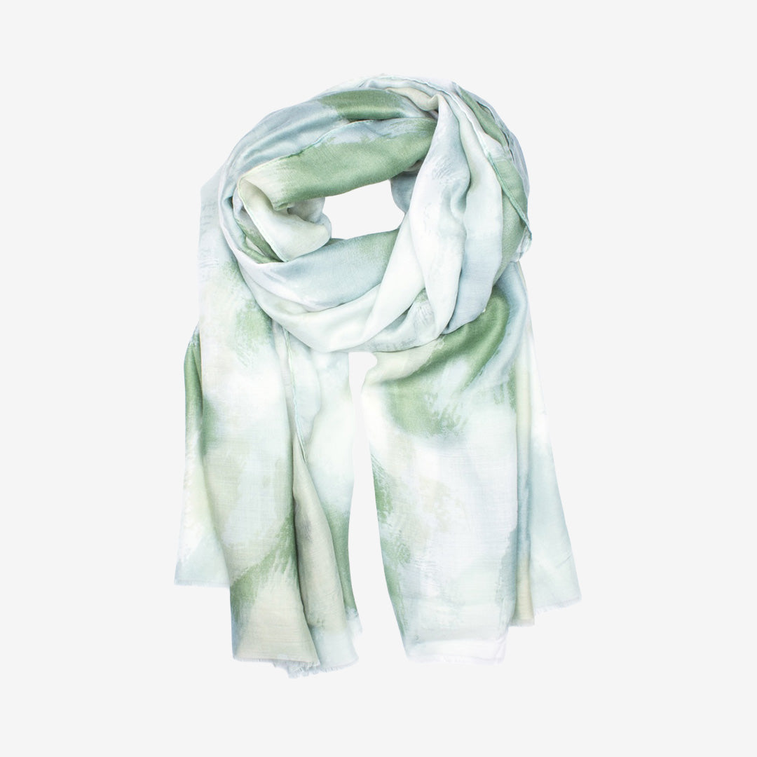 Grön mönstrad sjal från 7East i 100% polyester modell Y2697 180x85 cm