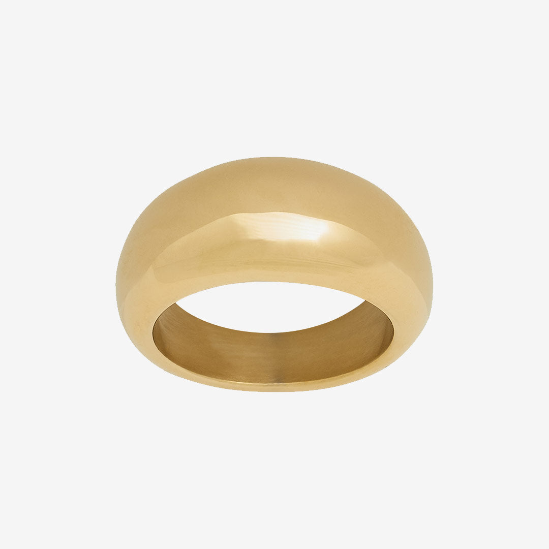 Furo ring i blank 14k guldplätering med rundad mjuk form