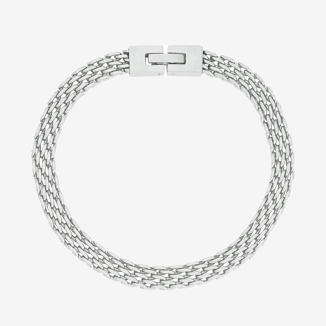 Lana armband i blankt rostfritt stål, smal meshlänk
