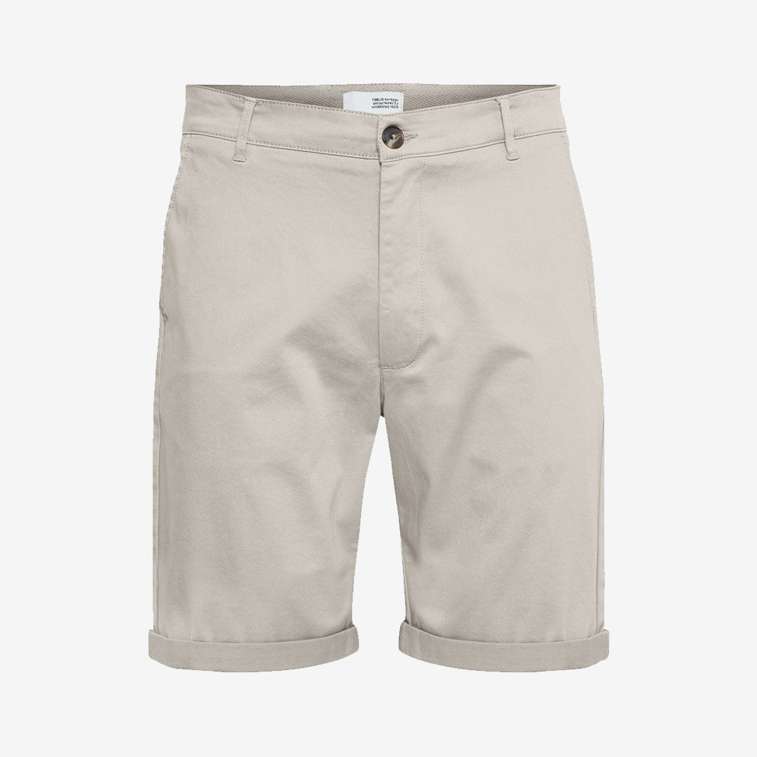 Shorts från Solid i Silver Lin med fickor och stretch i bomullsblandning