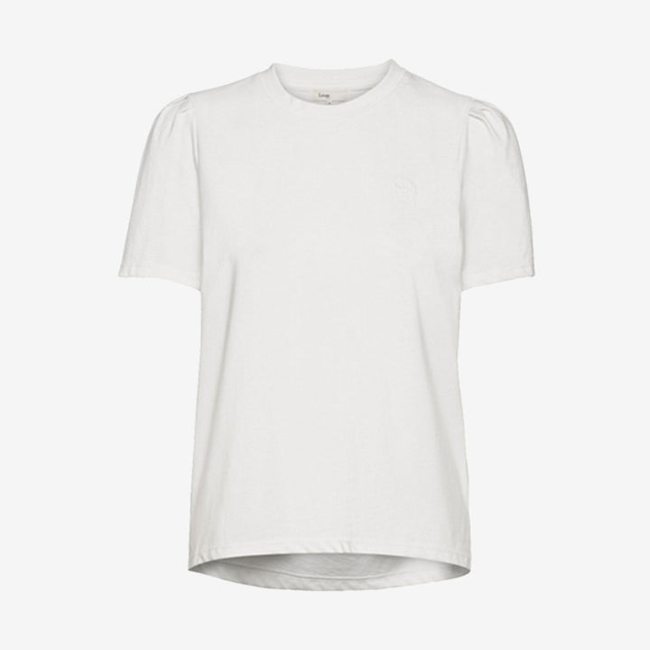 LR-ISOL 1 t-shirt i vit med puffärmar, feminin och modern design