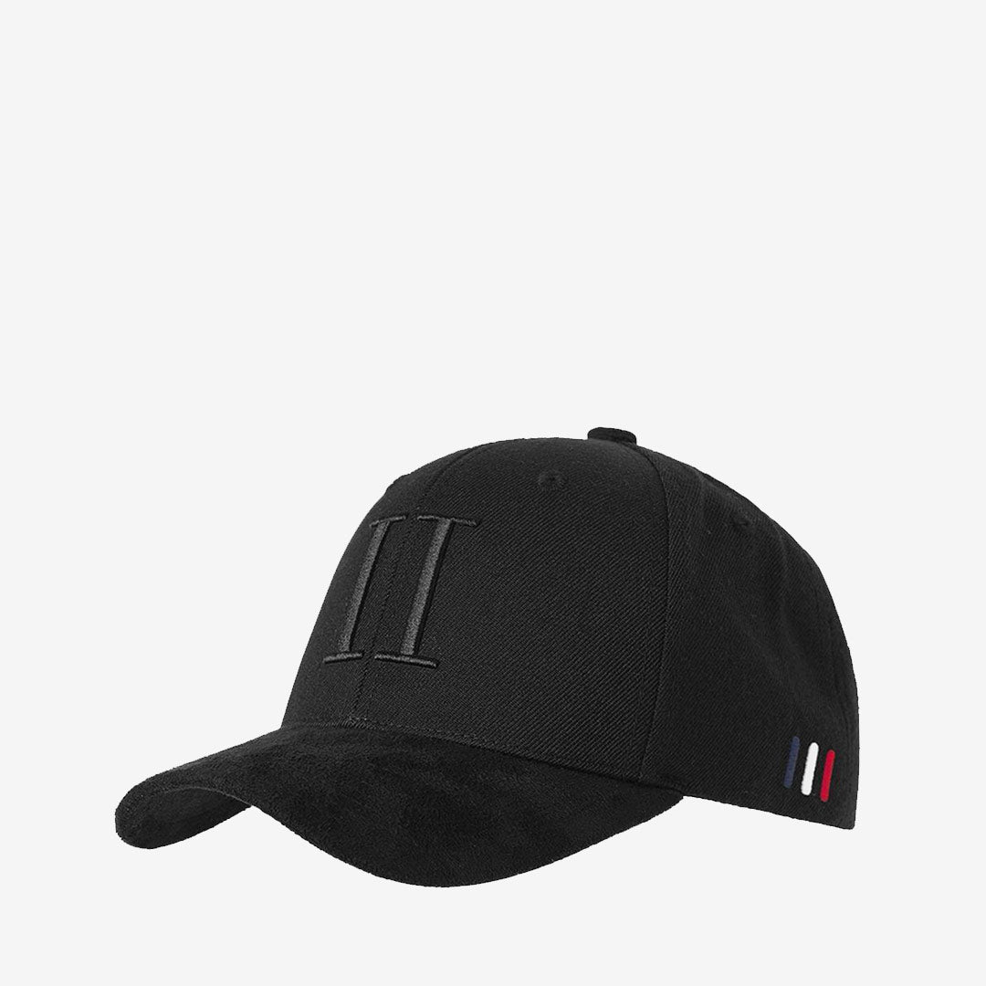 Svart Les Deux Baseball Cap Suede med mockaskärm och detaljerad design